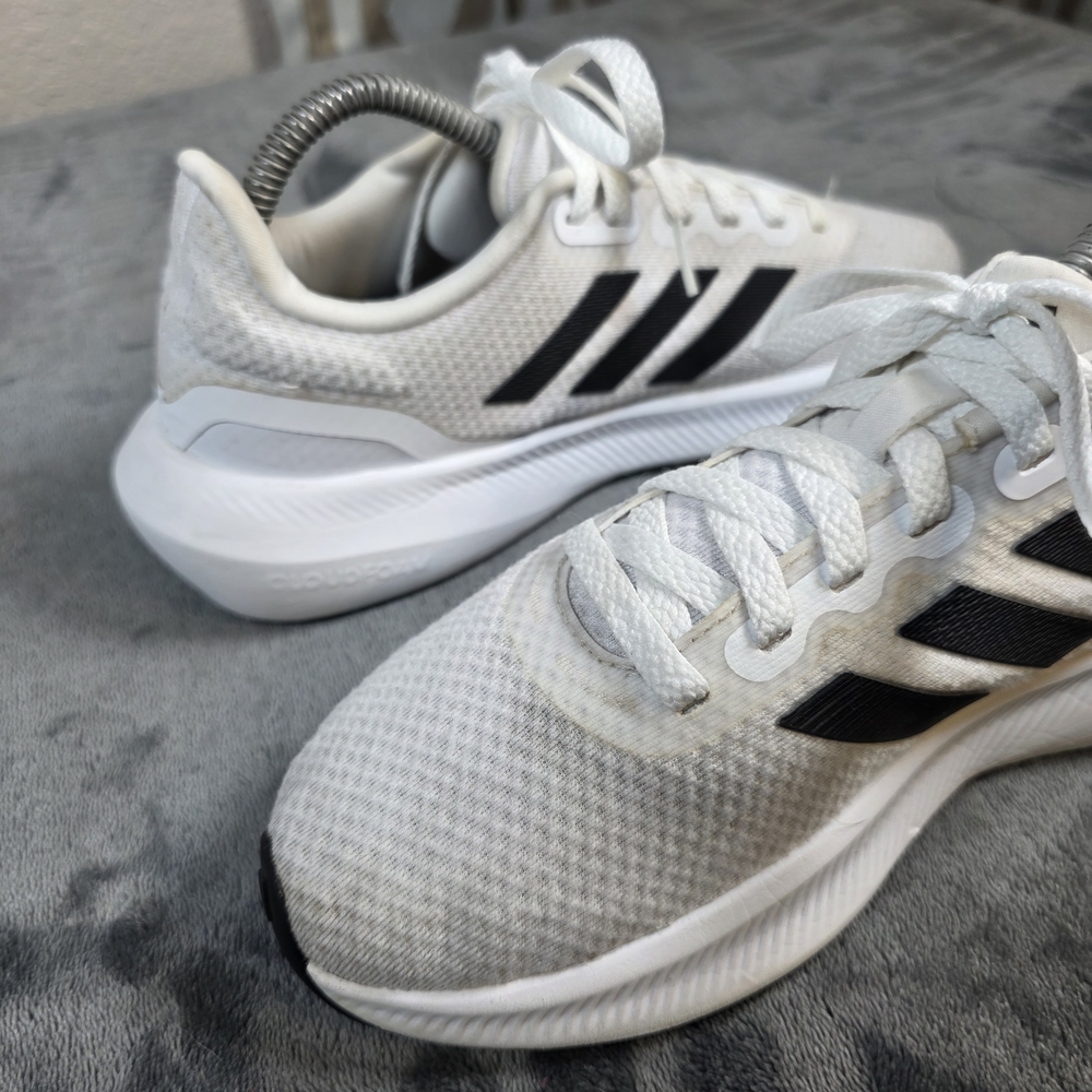 Adidas Runfalcon 3 Womens Size 8.5 White Black Athletic Running Shoes Sneakers - Picture 7 of 10